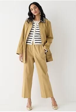 J Crew Astrid Wide Leg Chino Pant Womens Plus Size 3X Honey Brown Tan New Casual